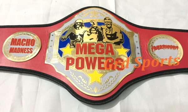 MEGA POWER WRESTLING CHAMPIONSHIP BELT BRASS ADULT SIZE - Image 2