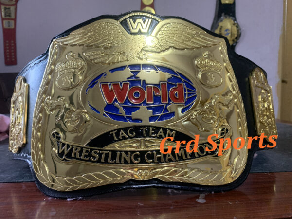 WORLD TAG TEAM WWE WRESTLING CHAMPIONSHIP BELT 4MM ZINC GOLD PLATED