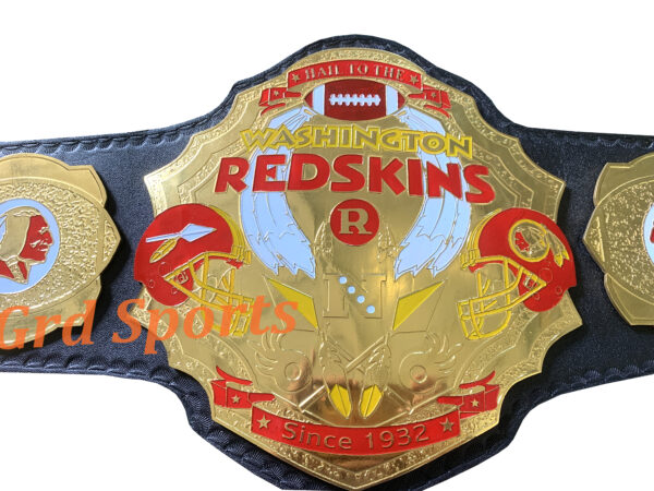 REDSKINS WASHINGTON CHAMPIONSHIP BRASS BELT ADULT SIZE