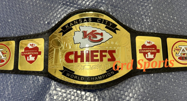 KC KANSAS CITY CHIEFS CHAMPIONSHIP BELT ADULT SIZE