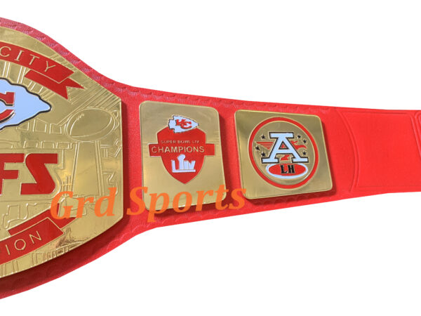 KANSAS CITY CHIEFS CHAMPIONSHIP BELT BRASS GOLD PLATED - Image 4