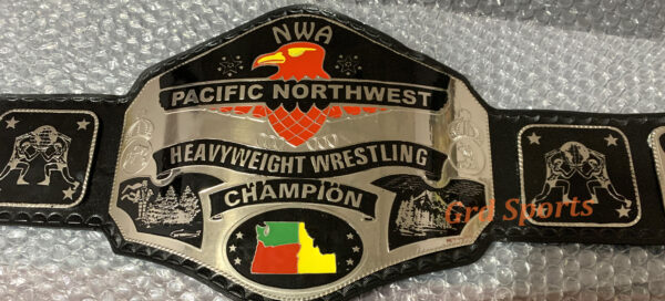 NWA PACIFIC NORTHWEST WRESTLING CHAMPIONSHIP BELT BRASS ADULT SIZE - Image 3